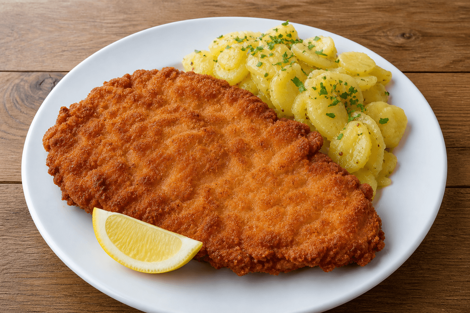 Photorealistic Schnitzel menu-main food image by VDAMO