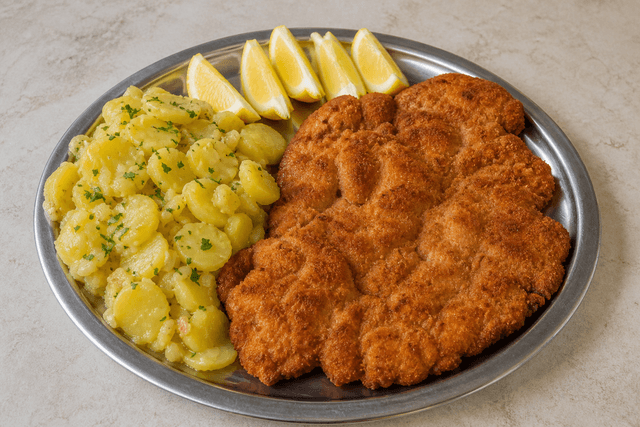 Photorealistic Schnitzel menu-main p10 food image by VDAMO
