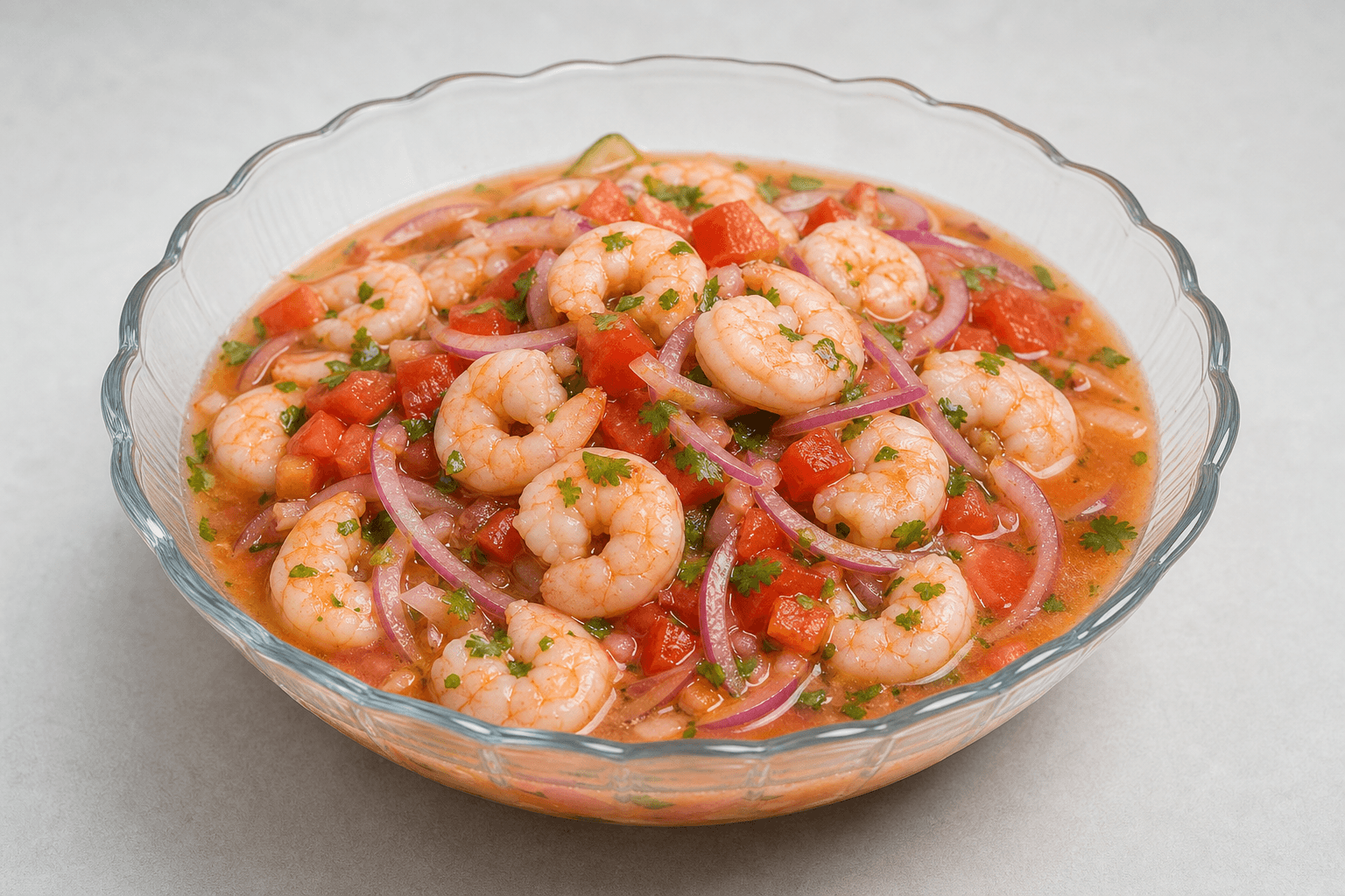 Photorealistic Ecuadorian shrimp ceviche menu-main p06 food image by VDAMO