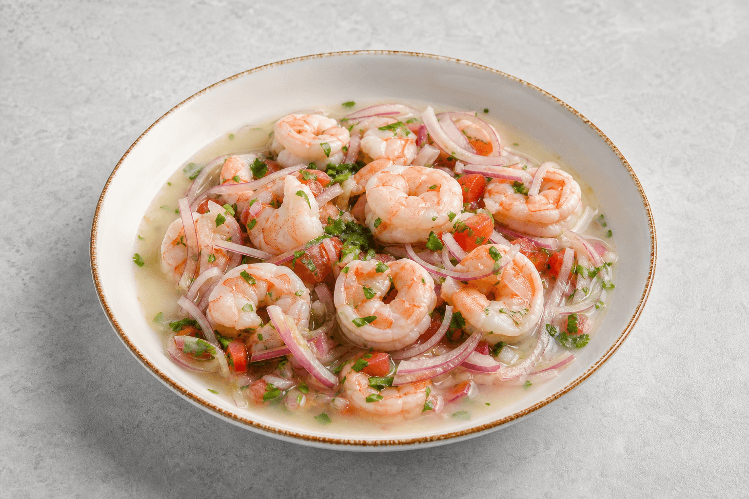 Photorealistic Ecuadorian shrimp ceviche menu-main p07 food image by VDAMO