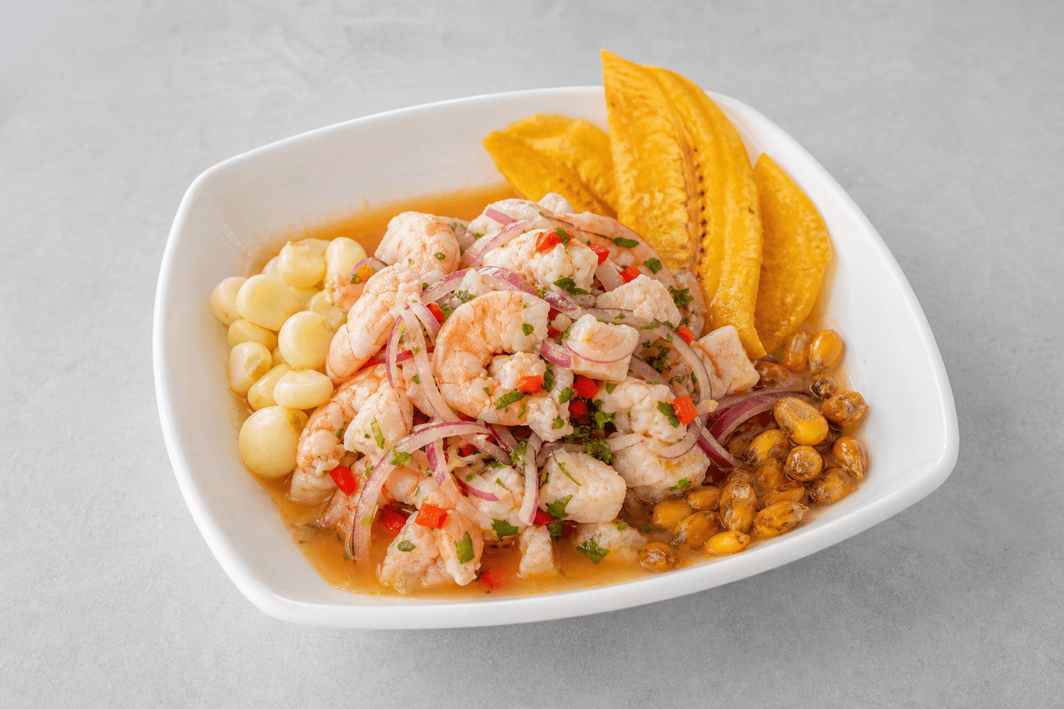 Photorealistic Ecuadorian shrimp ceviche menu-main p08 food image by VDAMO