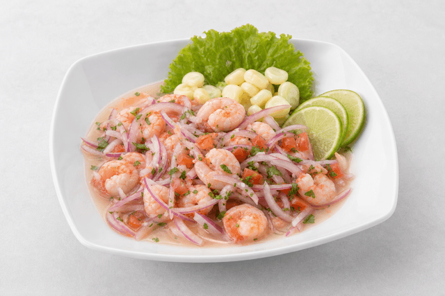Photorealistic Ecuadorian shrimp ceviche menu-main p10 food image by VDAMO