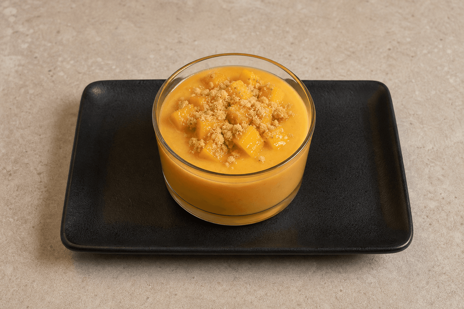 Photorealistic ES Mango pudding cup dessert menu-main p02 food image by VDAMO