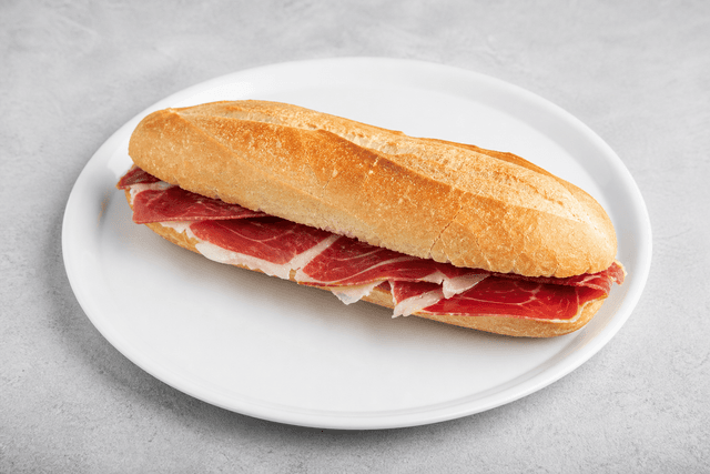Photorealistic Bocadillo de jamon menu-main p04 food image by VDAMO