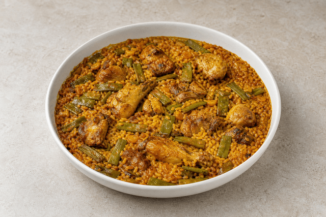 Photorealistic Paella Valenciana menu-main p04 food image by VDAMO