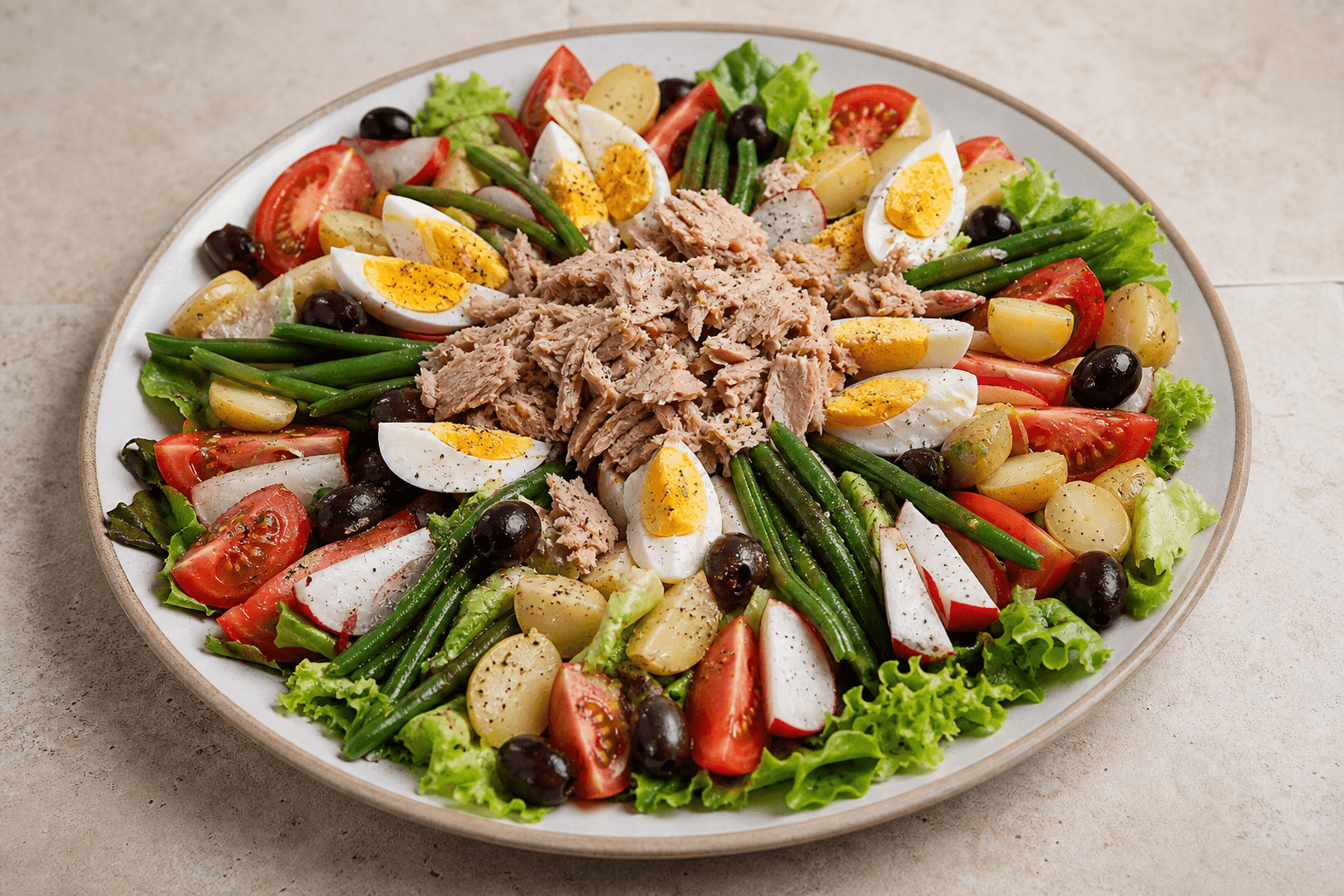 Photorealistic Nicoise salad P10 food image by VDAMO