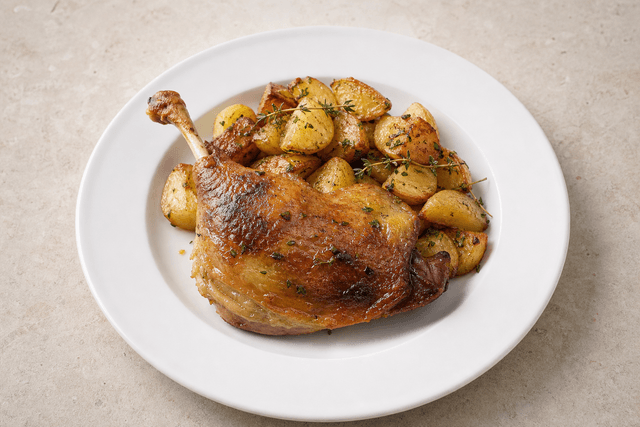 Photorealistic Duck confit menu-main p01 food image by VDAMO