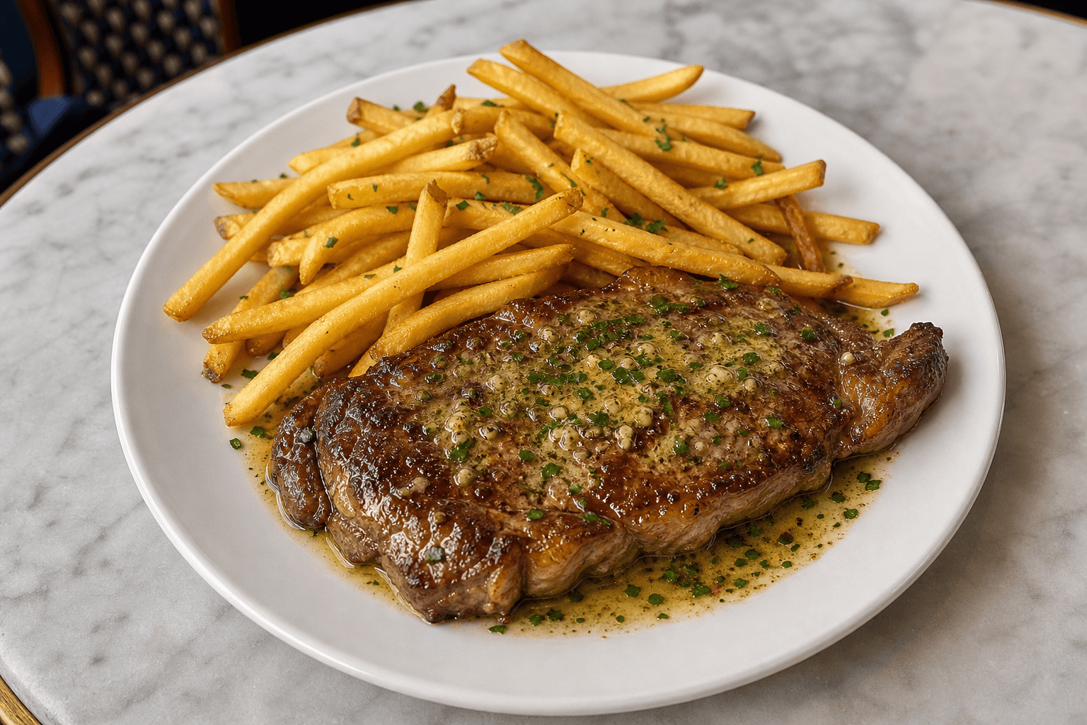 Photorealistic Steak frites menu-main food image by VDAMO