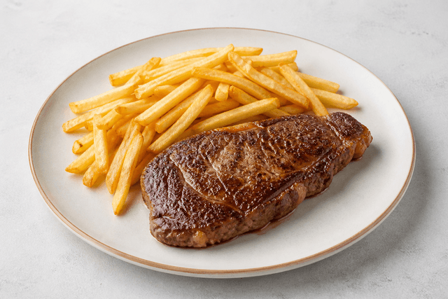 Photorealistic Steak frites menu-main p02 food image by VDAMO
