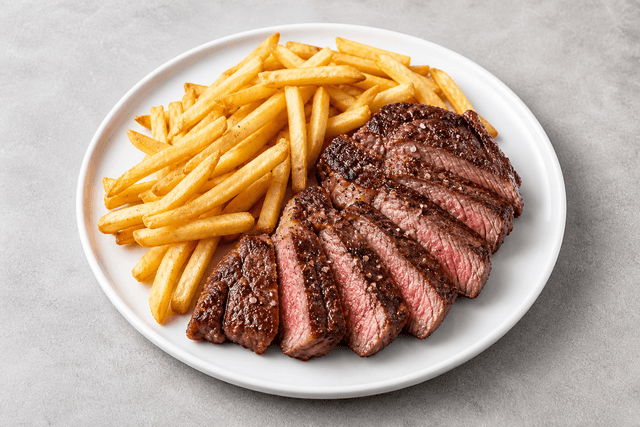 Photorealistic Steak frites menu-main p03 food image by VDAMO