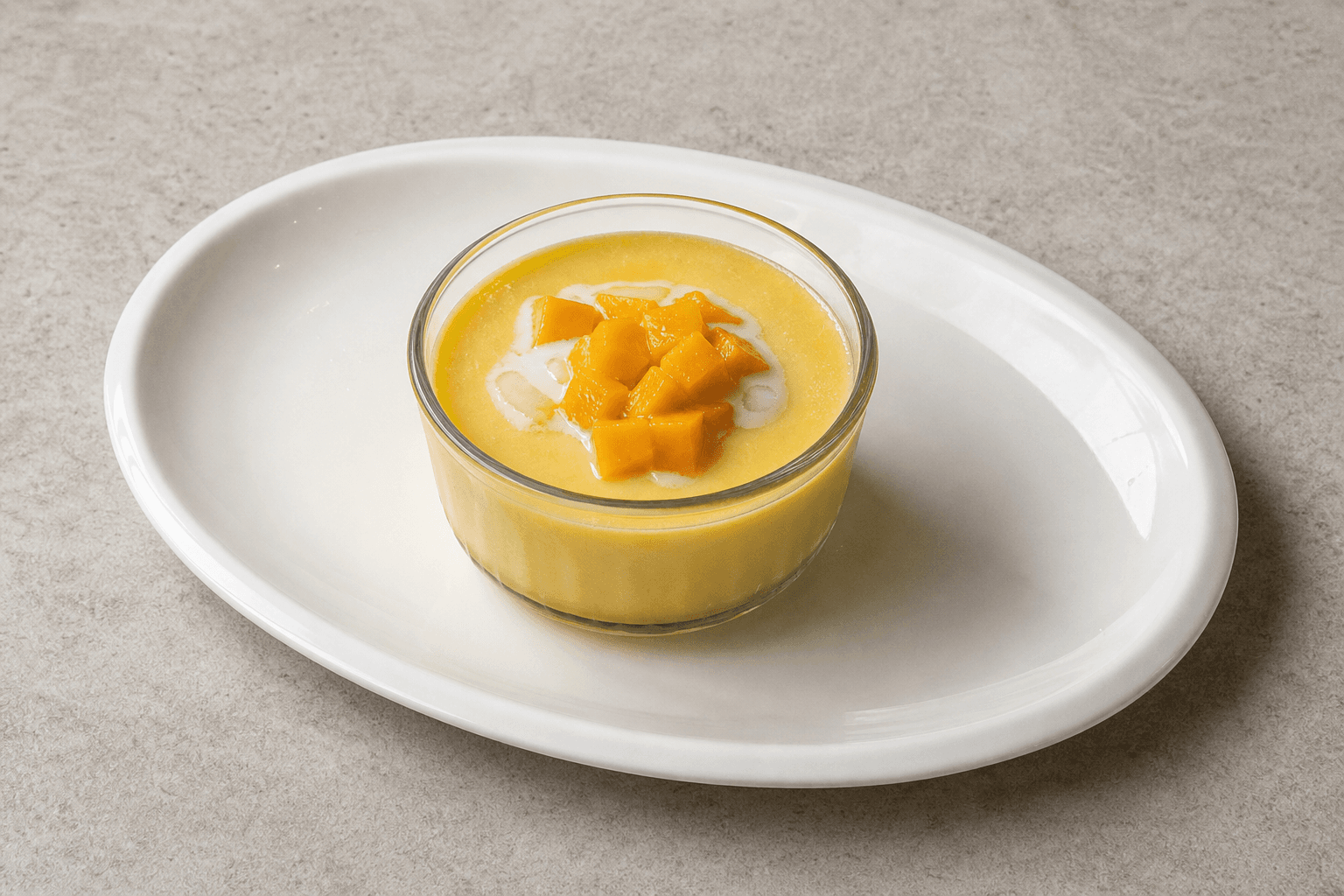 Photorealistic GB Mango pudding cup dessert menu-main p03 food image by VDAMO