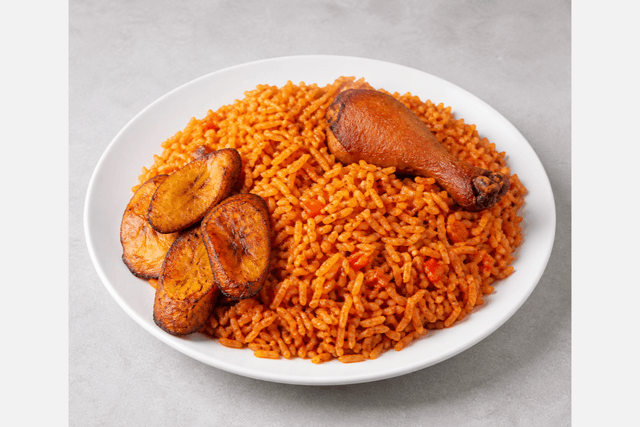 Photorealistic Ghana jollof rice menu-main p05 food image by VDAMO