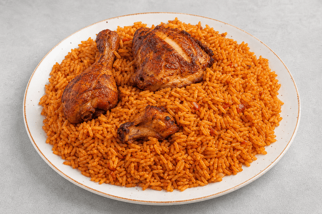 Photorealistic Ghana jollof rice menu-main p06 food image by VDAMO