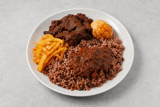 Photorealistic Waakye menu-main p04 food image by VDAMO