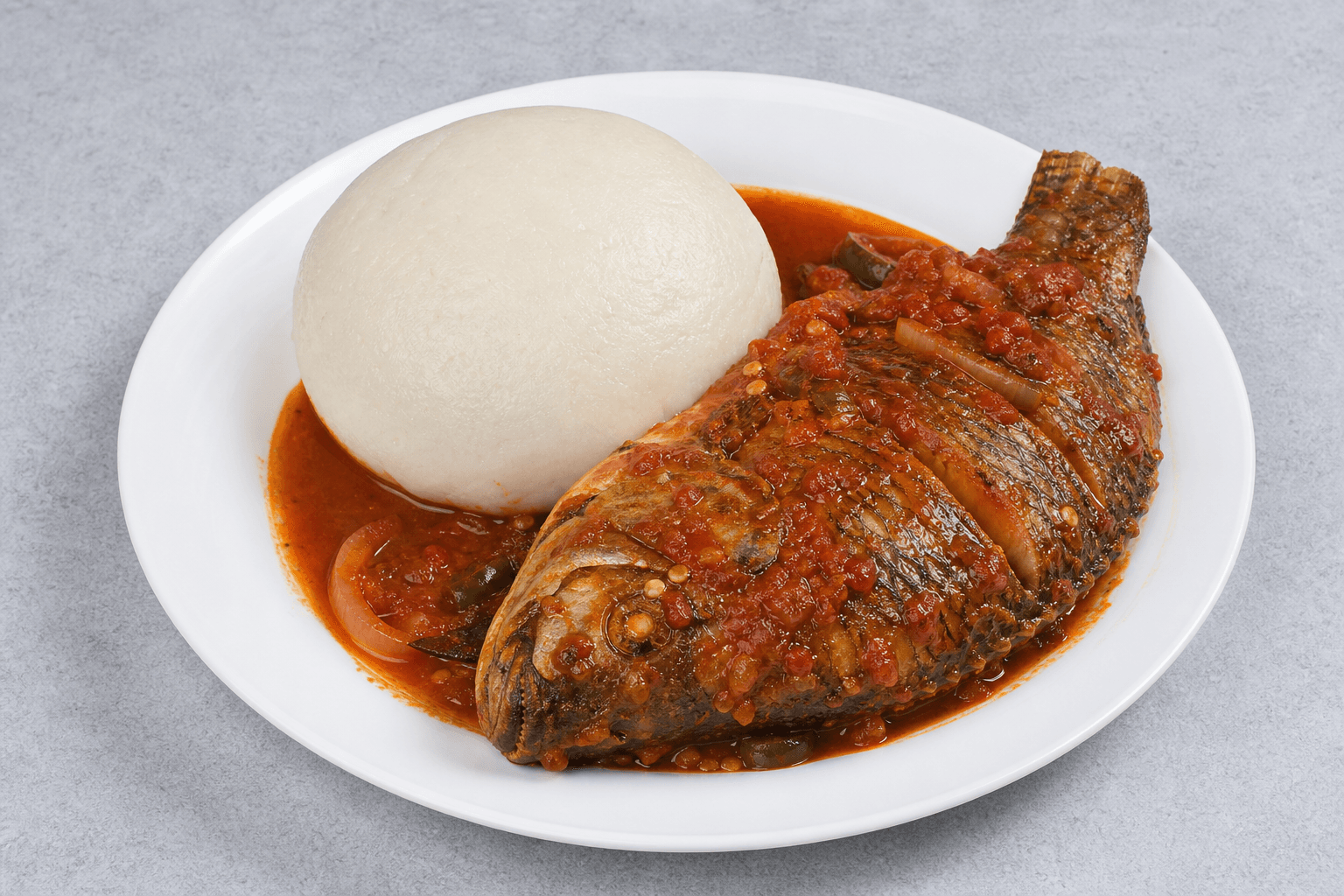 Photorealistic Banku with tilapia menu-main p03 food image by VDAMO