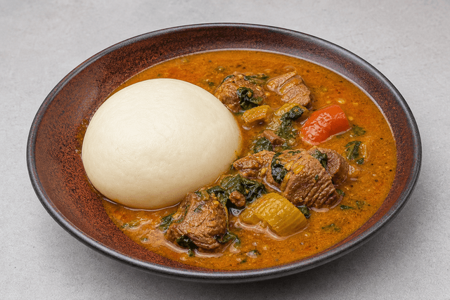 Photorealistic Fufu with light soup menu-main p04 food image by VDAMO