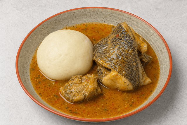 Photorealistic Fufu with light soup menu-main p05 food image by VDAMO