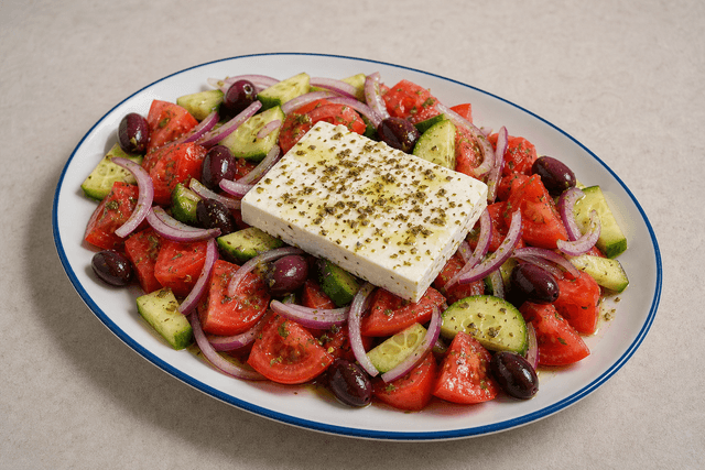 Photorealistic Greek salad menu-main p03 food image by VDAMO