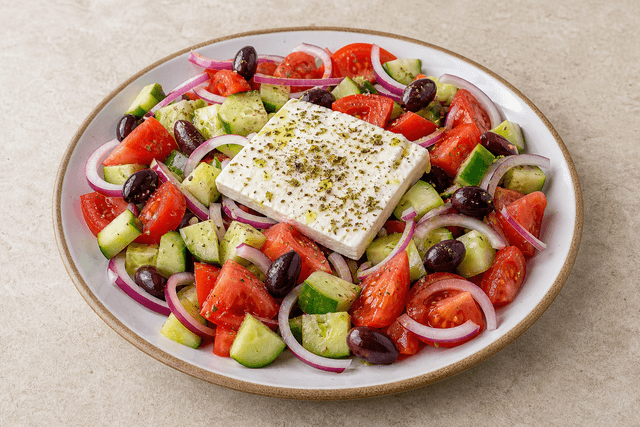 Photorealistic Greek salad menu-main p10 food image by VDAMO