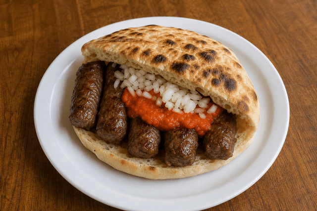 Photorealistic Cevapi in lepinja menu-main food image by VDAMO