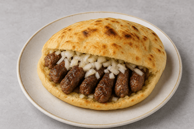 Photorealistic 克罗地亚烤肉肠夹饼 menu-main p03 food image by VDAMO