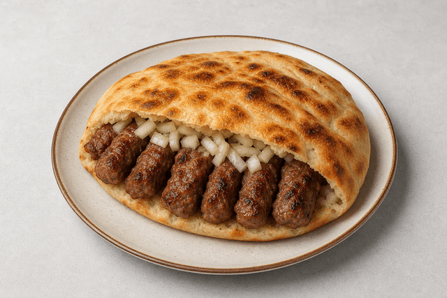 Photorealistic 克罗地亚烤肉肠夹饼 menu-main p06 food image by VDAMO