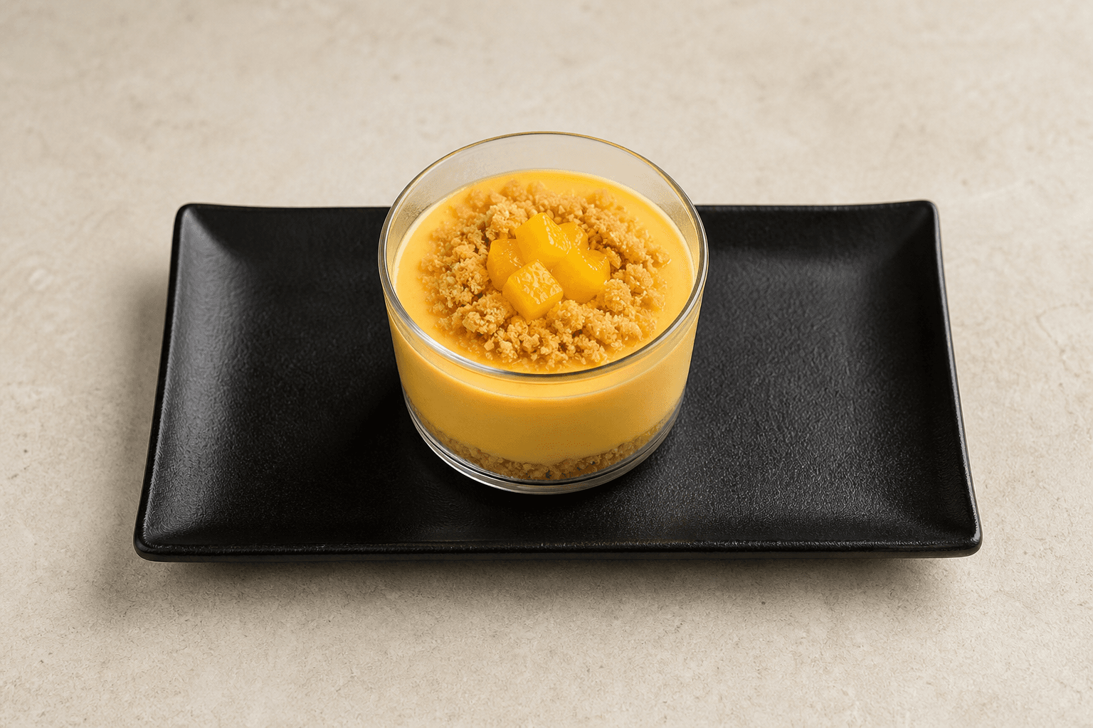 Photorealistic HR Mango pudding cup dessert menu-main p02 food image by VDAMO