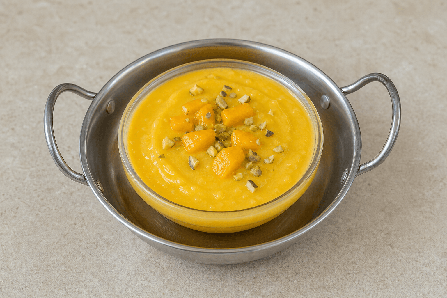 Photorealistic HR Mango pudding cup dessert menu-main p05 food image by VDAMO