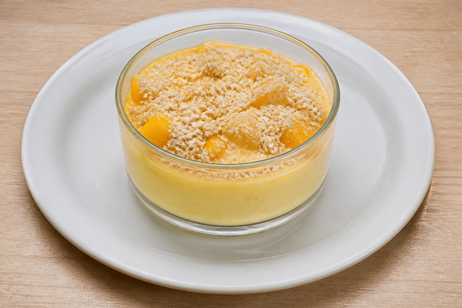 Photorealistic HU Mango pudding cup dessert menu-main p10 food image by VDAMO