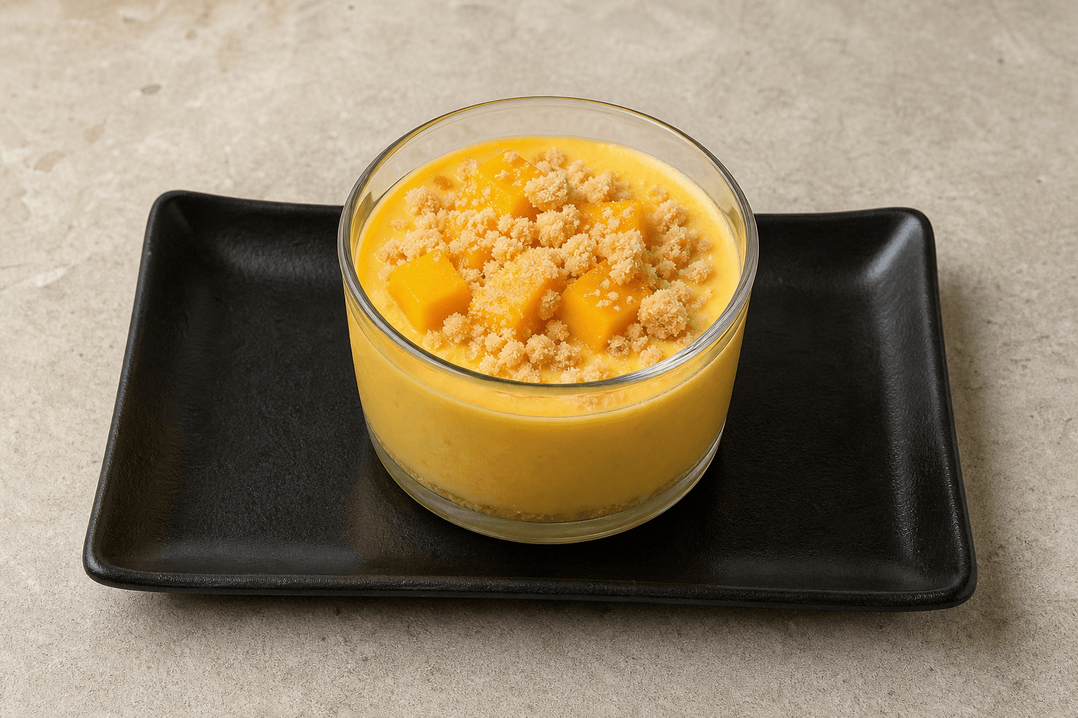 Photorealistic ID Mango pudding cup dessert menu-main p02 food image by VDAMO