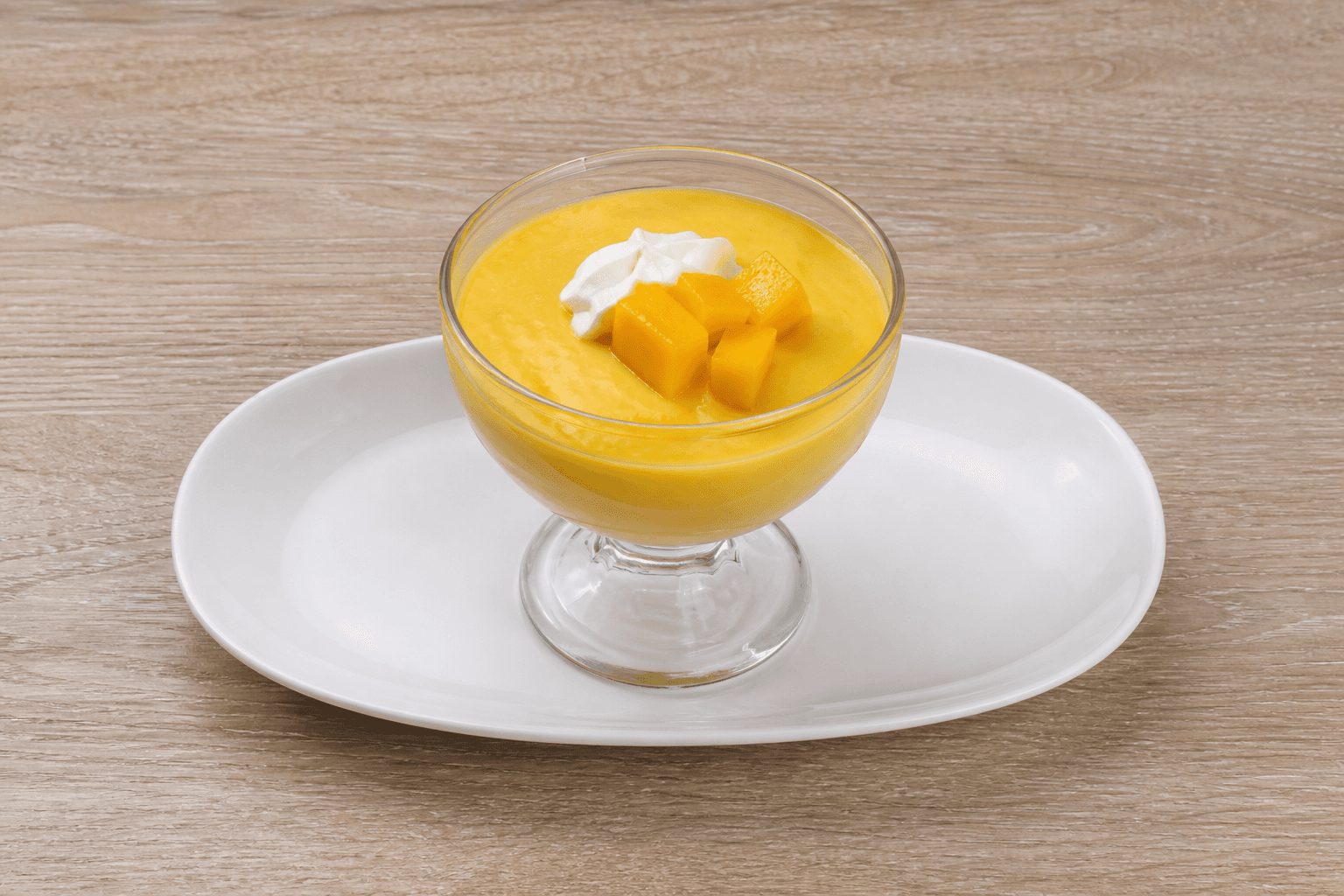 Photorealistic ID Mango pudding cup dessert menu-main p03 food image by VDAMO