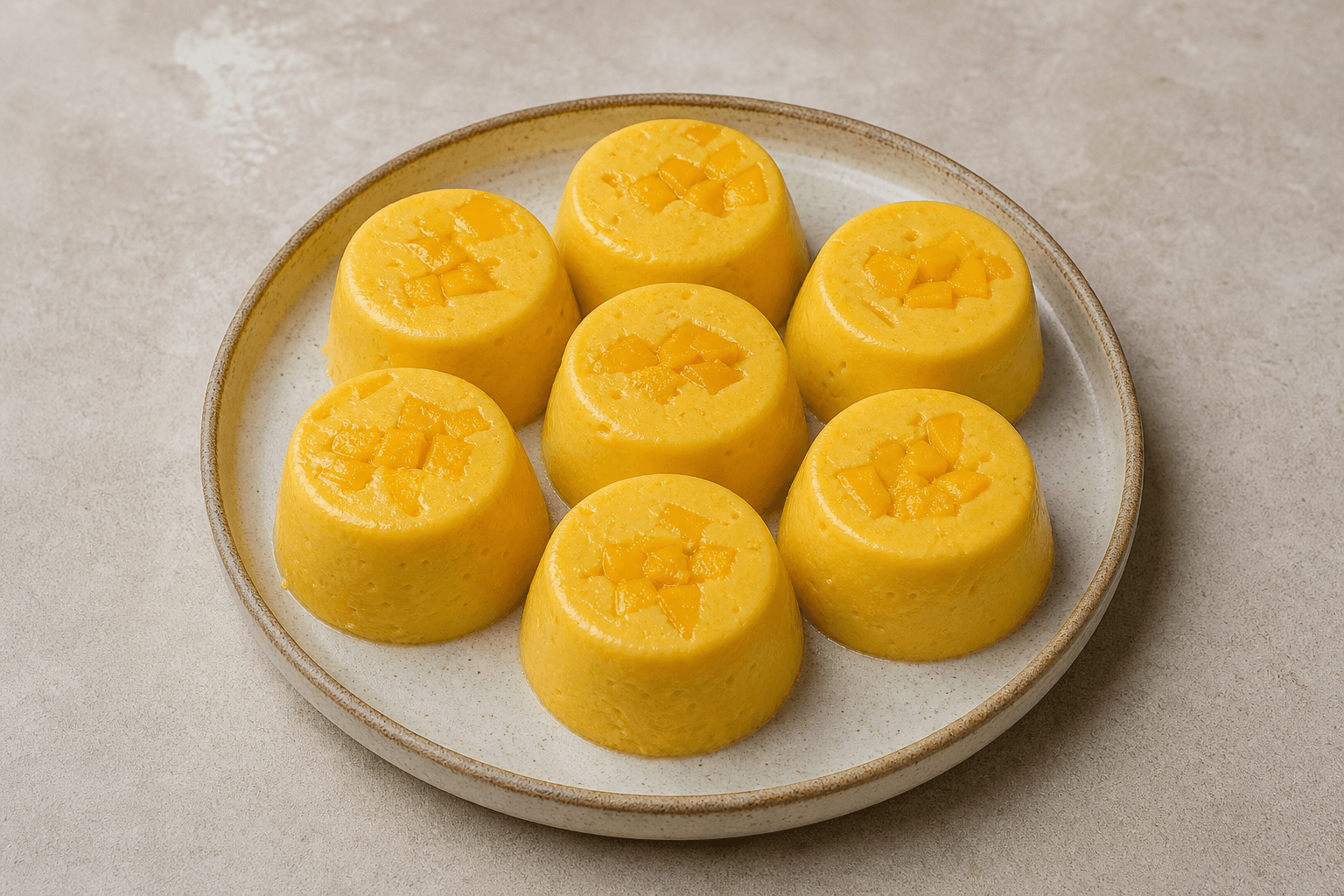 Photorealistic ID Mango pudding cup dessert menu-main p10 food image by VDAMO
