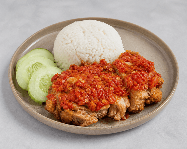 Photorealistic Ayam geprek menu-main p10 food image by VDAMO