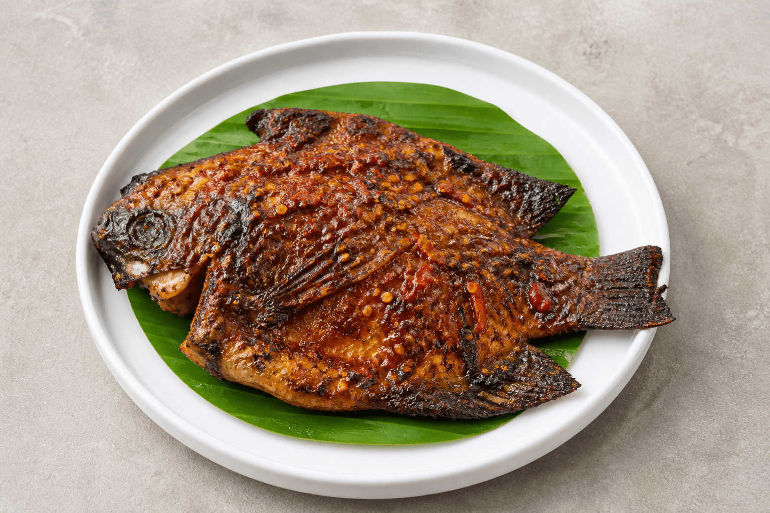 VDAMO Speisebild: Indonesischer gegrillter Fisch 029 P04