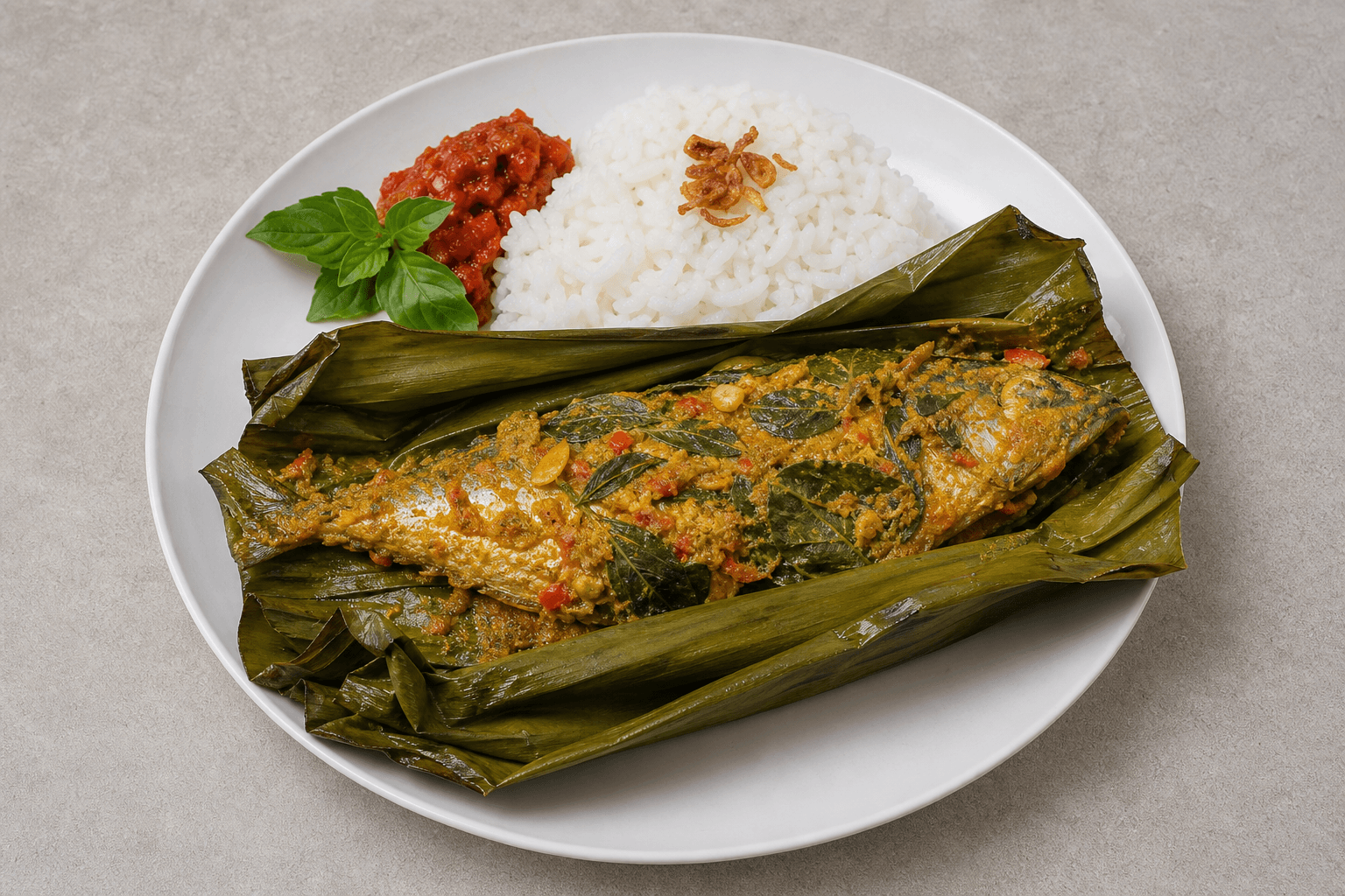 Photorealistic Pepes ikan menu-main p01 food image by VDAMO