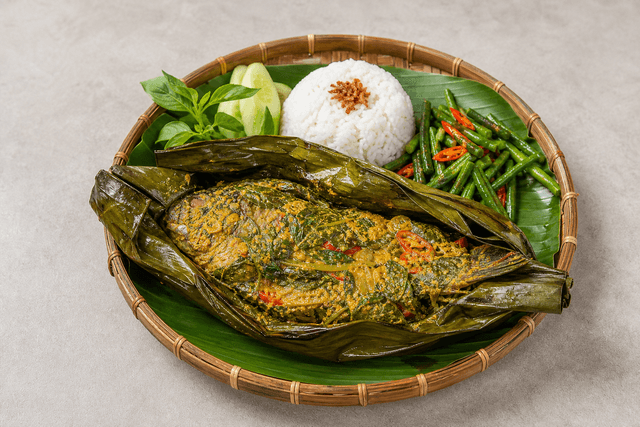 Photorealistic Pepes ikan menu-main p10 food image by VDAMO
