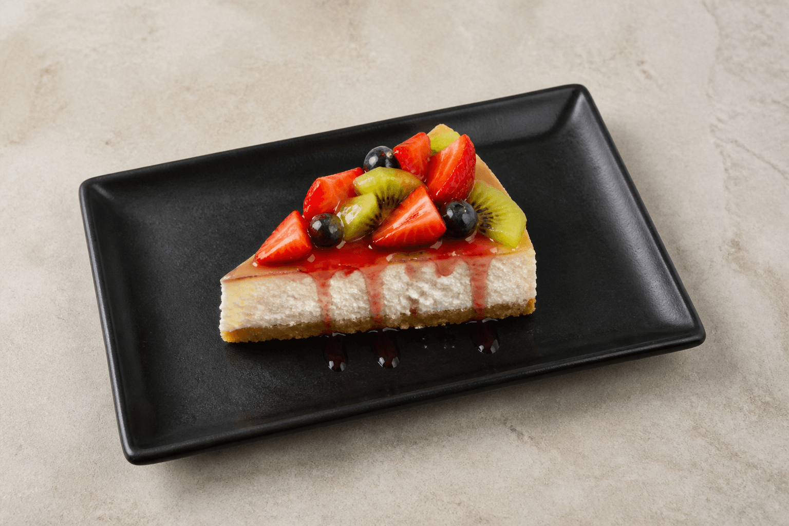 Photorealistic IT Fruit cheesecake slice dessert P02 food image by VDAMO