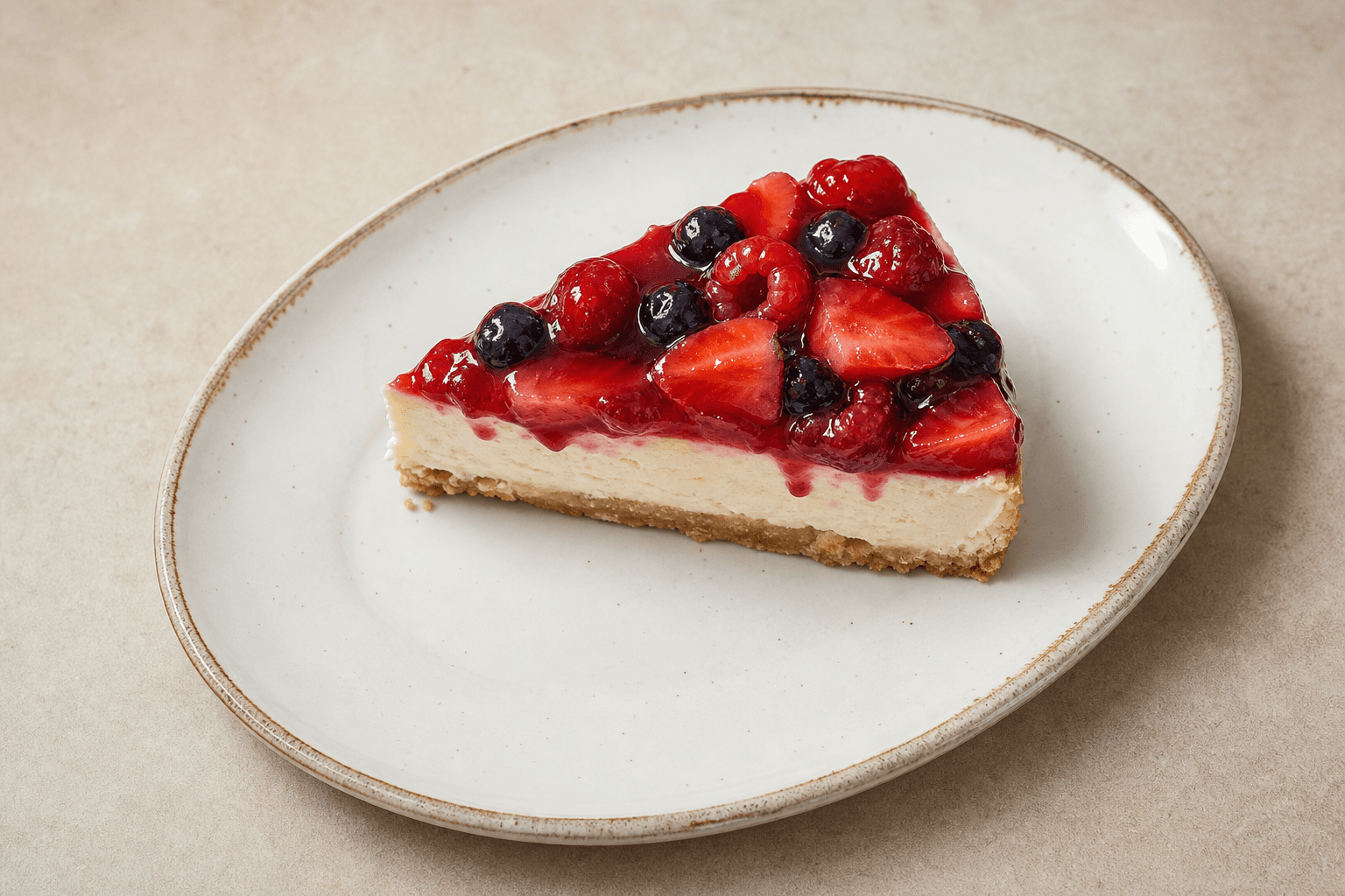 Photorealistic IT Fruit cheesecake slice dessert P03 food image by VDAMO