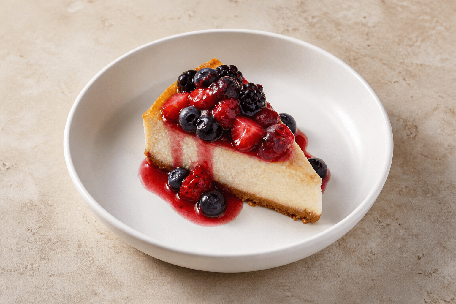 Photorealistic IT Fruit cheesecake slice dessert P04 food image by VDAMO