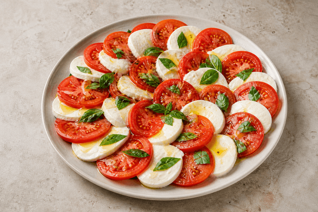 Photorealistic Caprese salad menu-main p10 food image by VDAMO