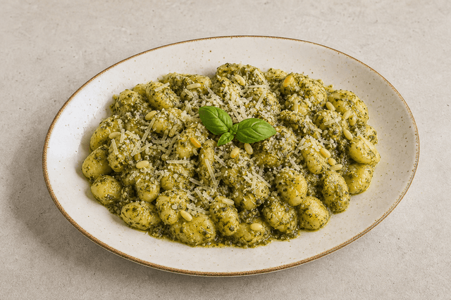 Photorealistic Gnocchi with pesto menu-main p03 food image by VDAMO
