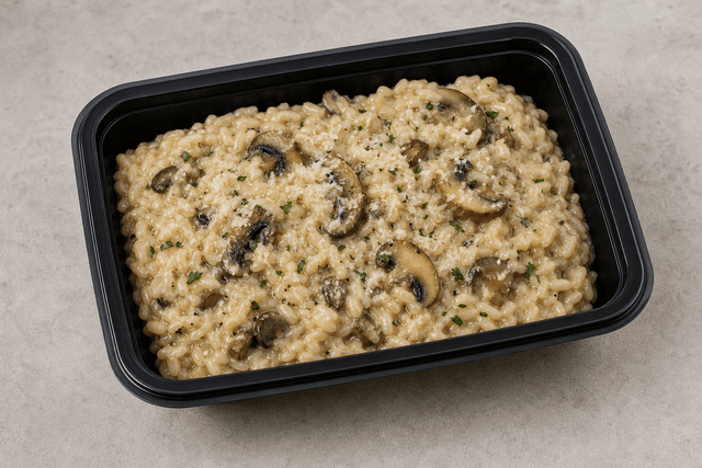 Photorealistic Mushroom risotto menu-main p06 food image by VDAMO