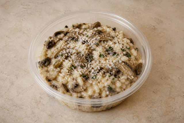 Photorealistic Mushroom risotto menu-main p07 food image by VDAMO