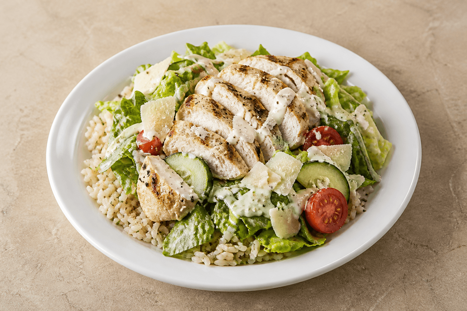 Photorealistic IT Caesar salad chicken western menu-main p09 food image by VDAMO