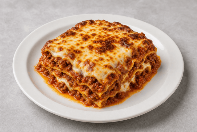 Photorealistic Lasagna al forno menu-main p06 food image by VDAMO
