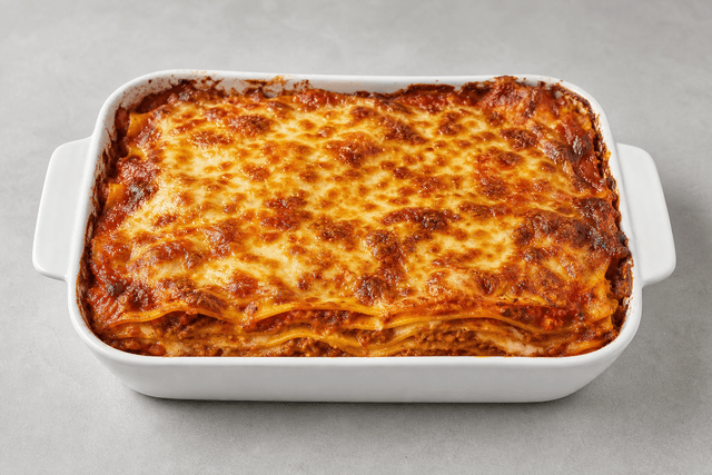 Photorealistic Lasagna al forno menu-main p08 food image by VDAMO