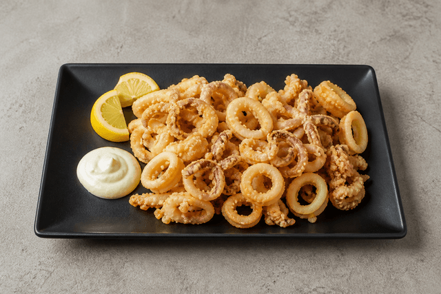 Photorealistic Fried calamari menu-main p02 food image by VDAMO