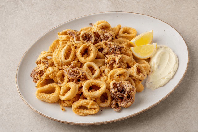 Photorealistic Fried calamari menu-main p03 food image by VDAMO