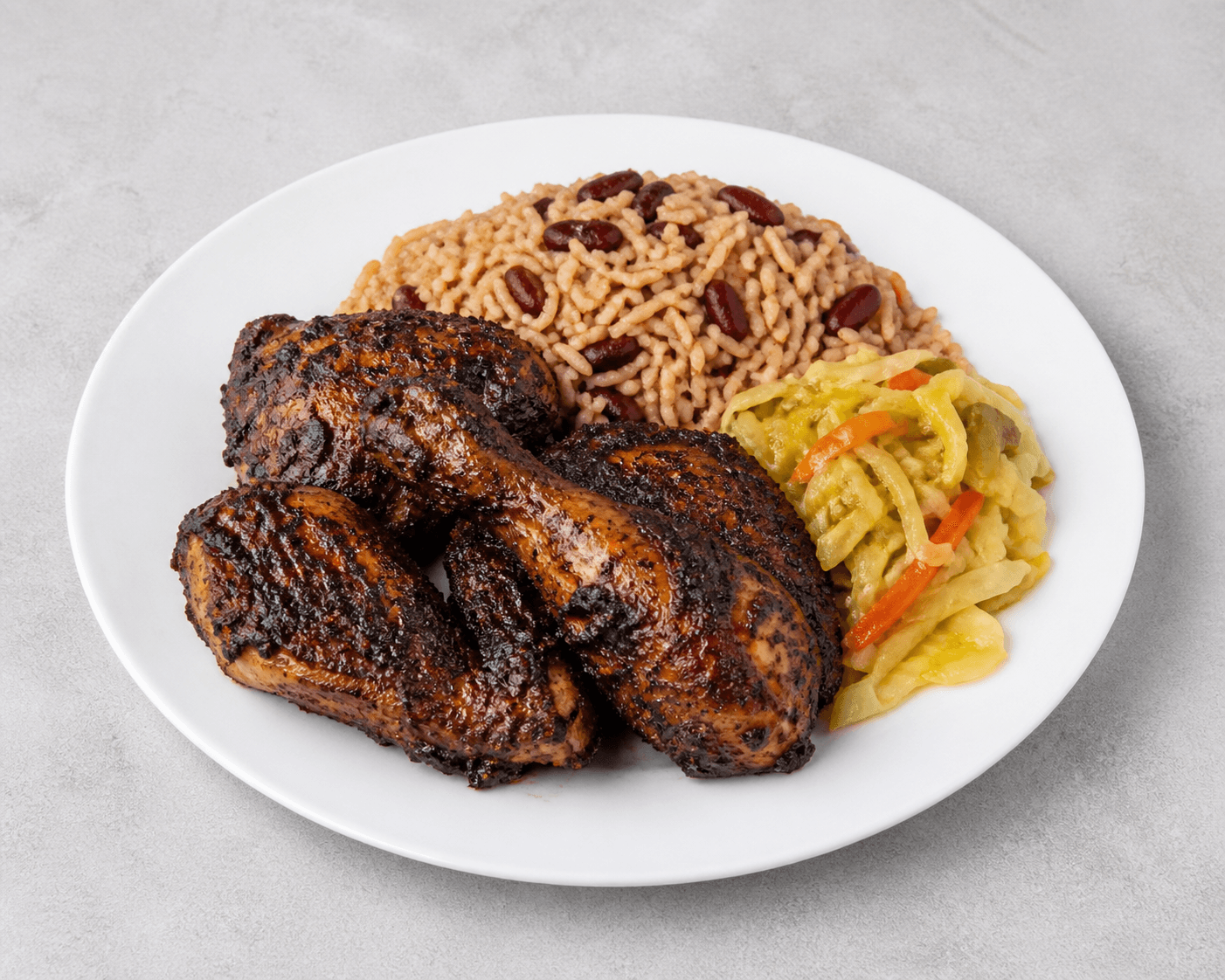 Photorealistic Jerk chicken menu-main p10 food image by VDAMO