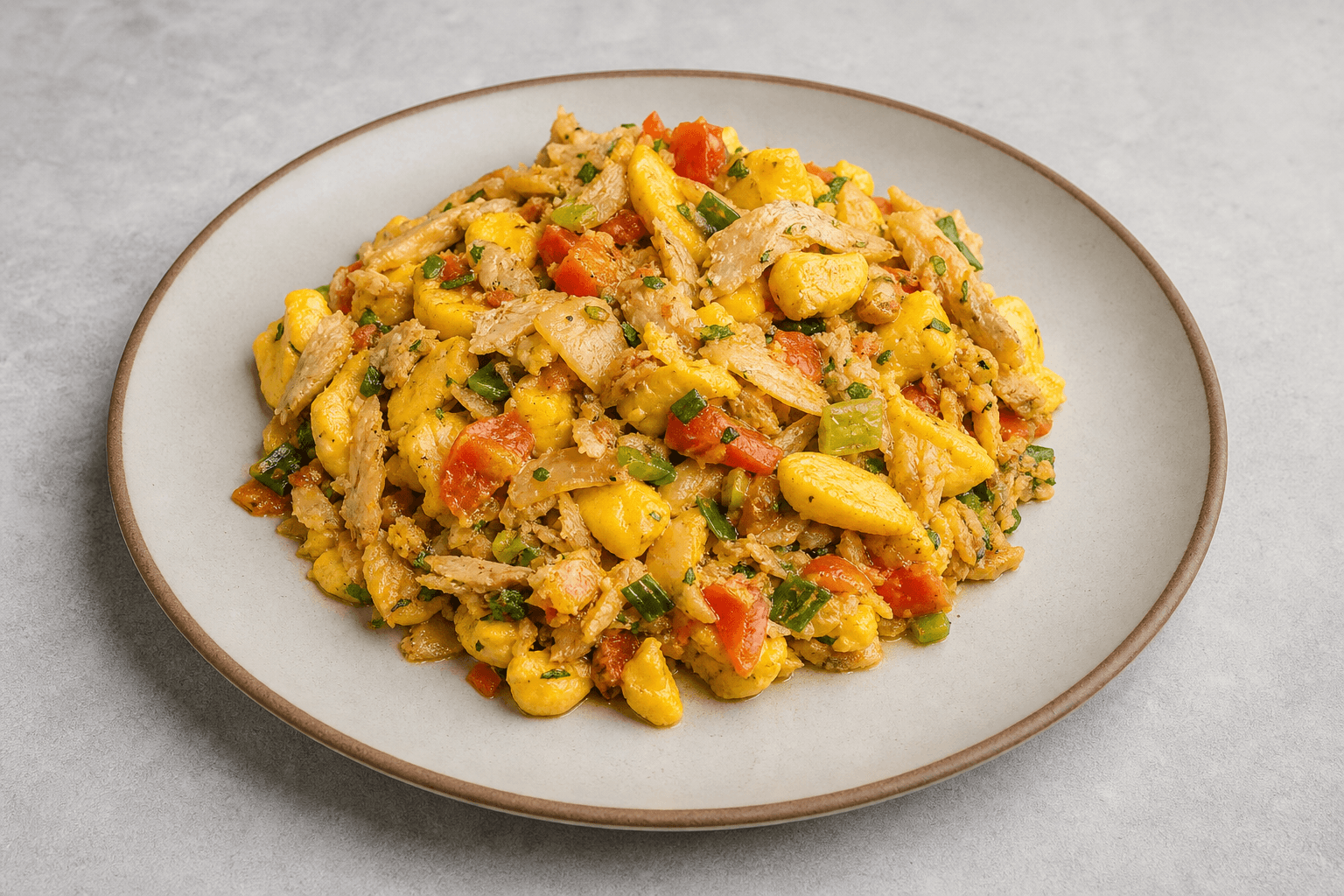 Photorealistic Ackee and saltfish menu-main p07 food image by VDAMO